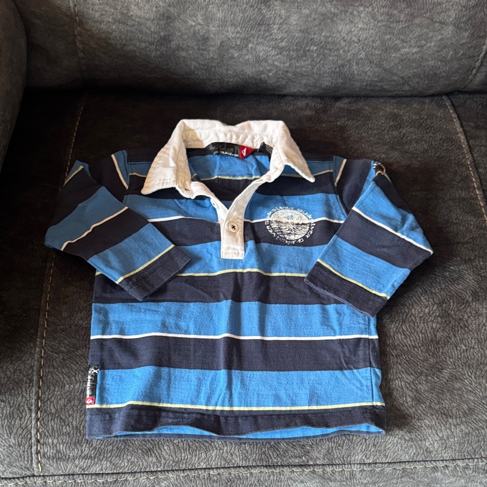 Quiksilver Kids Polo with Blue and White Stripes